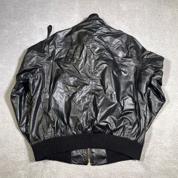 Vintage Christopher Hart Leather Jacket Full Zip Black Men's 48 XL TALL - Picture 8 of 9